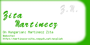 zita martinecz business card